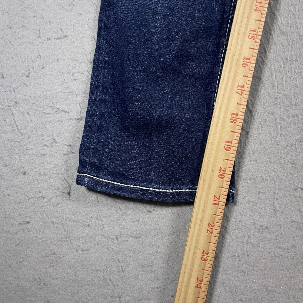 Vigoss Jeans Womens Size 2‎ Capri Blue Heritage Fit Embroidered Pockets Denim